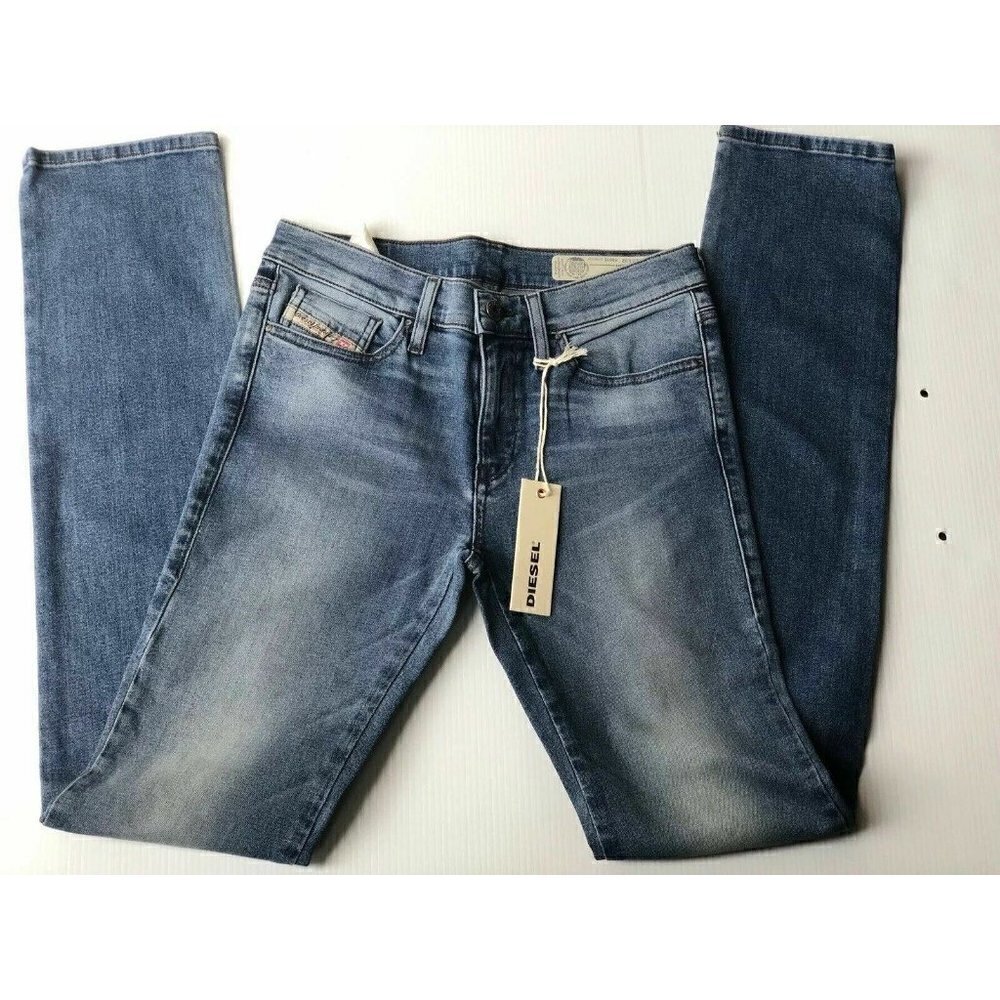 Diesel Womens Blue Denim RS018 Slim Straight Regular Jeans Size 25 26 27 - Picture 8 of 11